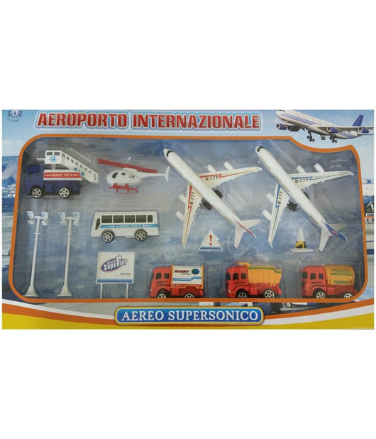 Set Aereoporto Internazionale Aereo Camion Bambini Da 3 Anni Giocattolo         