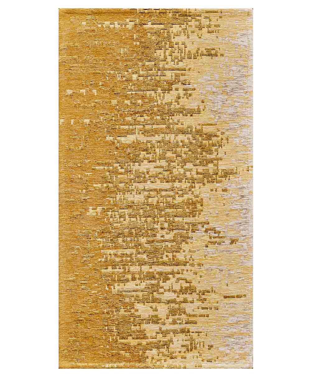 Tappeto TAMIGI ORO moderno contemporaneo pixel sfumati, passatoia cucina multiuso lavabile antiscivolo cm.55x190