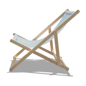 Tamigi - Set di 2 sdraio in legno massello e textilene - salvia