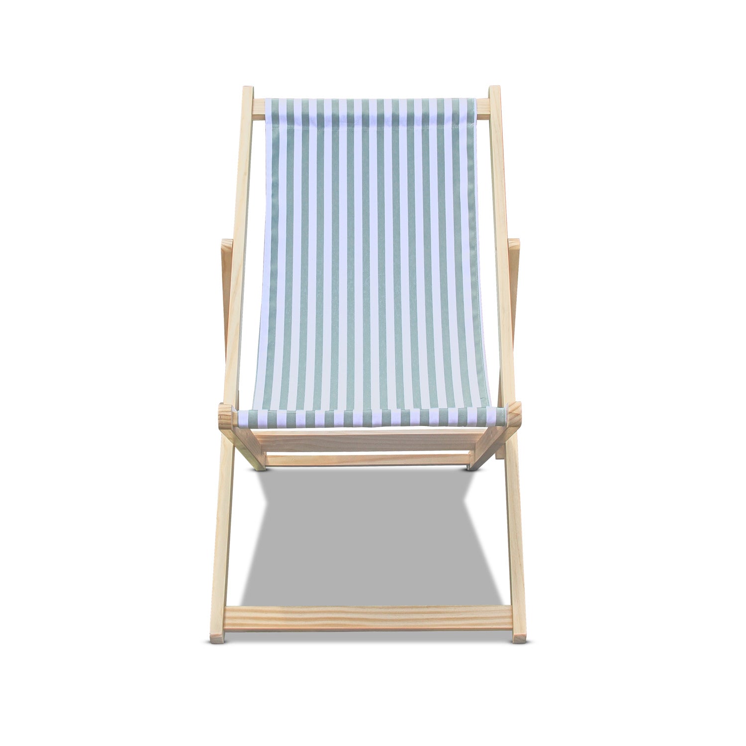 Tamigi - Set di 2 sdraio in legno massello e textilene - salvia