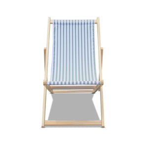 Tamigi - Set di 2 sdraio in legno massello e textilene - salvia