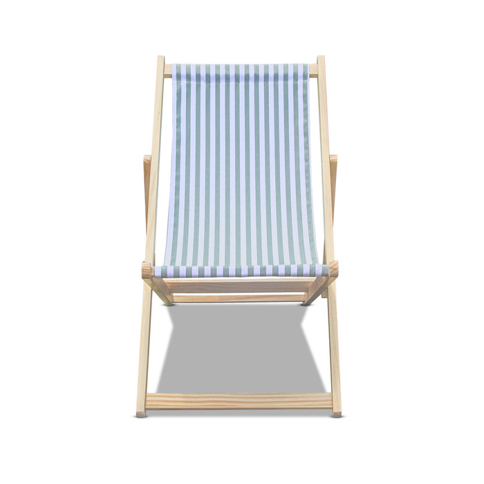 Tamigi - Set di 2 sdraio in legno massello e textilene - salvia