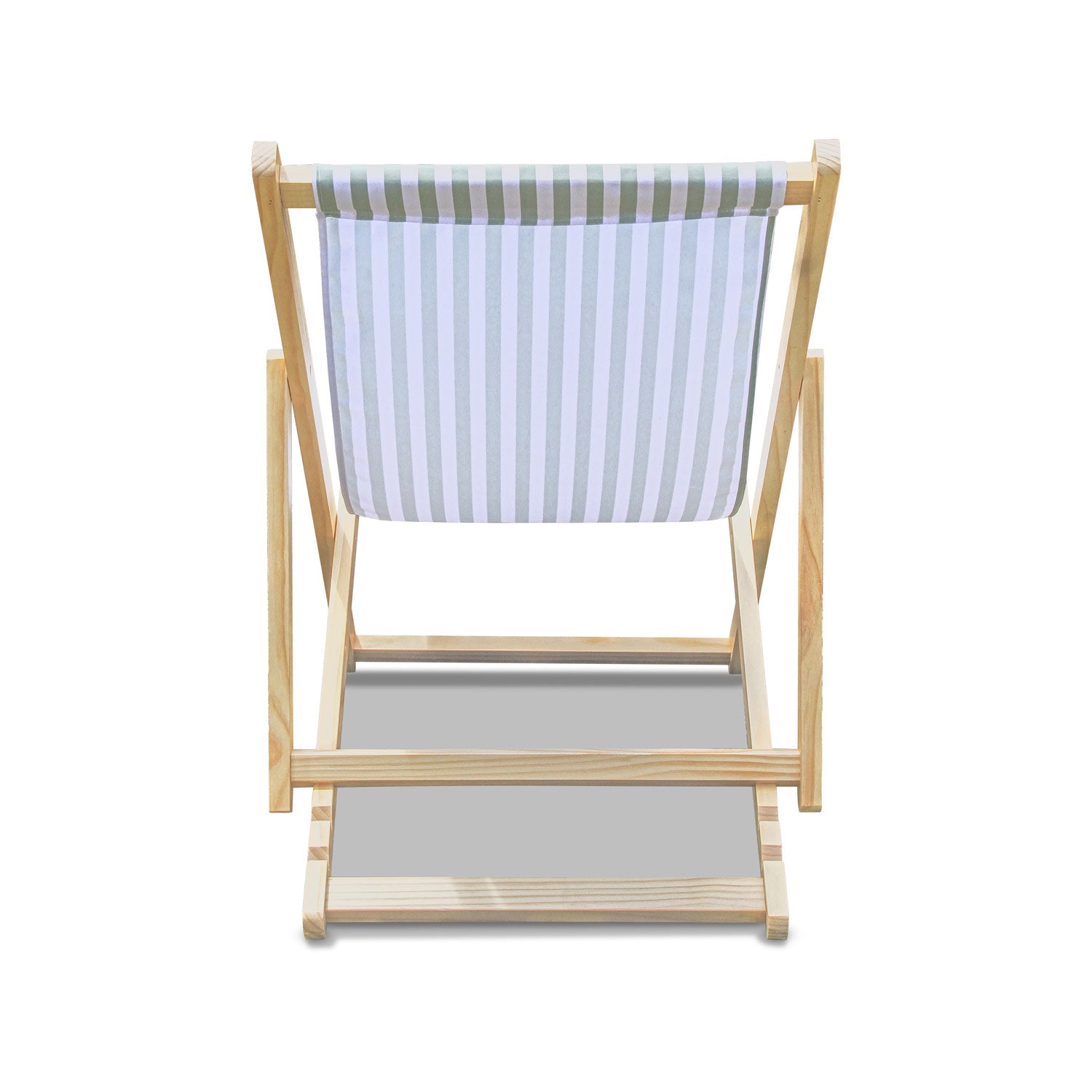 Tamigi - Set di 2 sdraio in legno massello e textilene - salvia