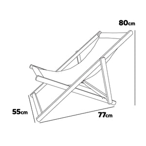 Tamigi - Set di 2 sdraio in legno massello e textilene - salvia