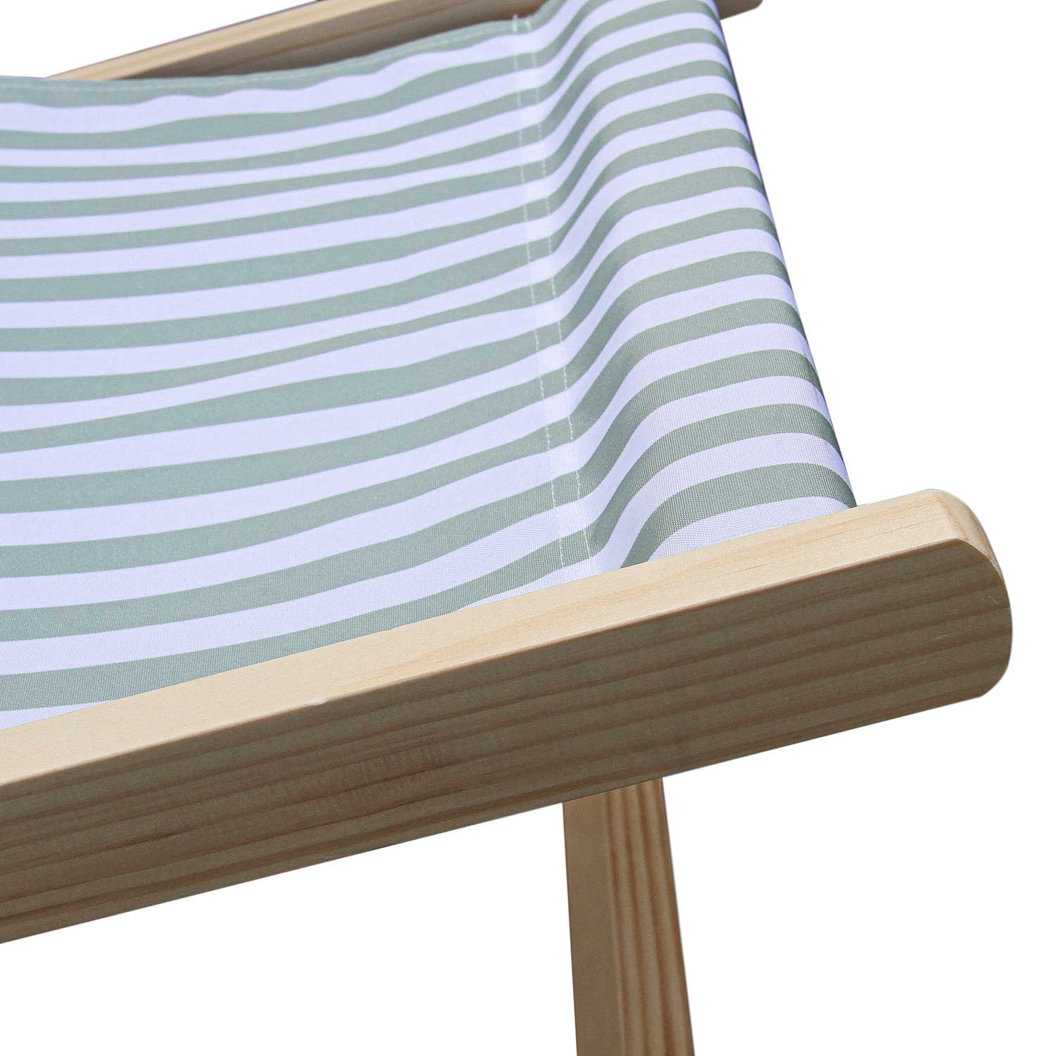 Tamigi - Set di 2 sdraio in legno massello e textilene - salvia