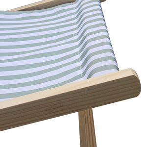 Tamigi - Set di 2 sdraio in legno massello e textilene - salvia