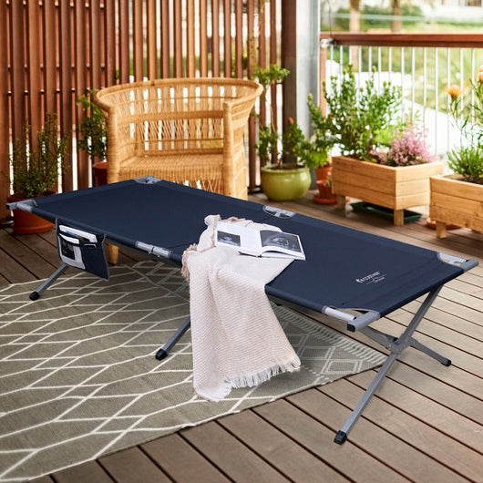 Lettino da campeggio pieghevole, Lettino portatile con borsa da trasporto tasca portaoggetti Blu-Letti e sacchi a pelo