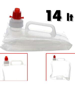 Tanica Pieghevole Da 14 Litri Con Rubinetto Da Viaggio Campeggio Montagna Mare         