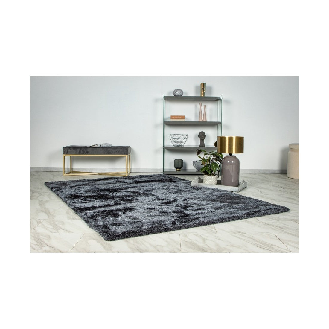 Tappeto 150x80, design G008R colore grafite - Comfort ed eleganza per il tuo interno