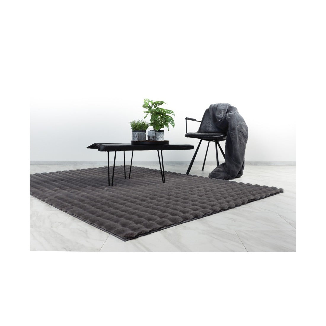 Tappeto 150x80cm, design H008Y colore grafite - Comfort ed eleganza per il tuo interno