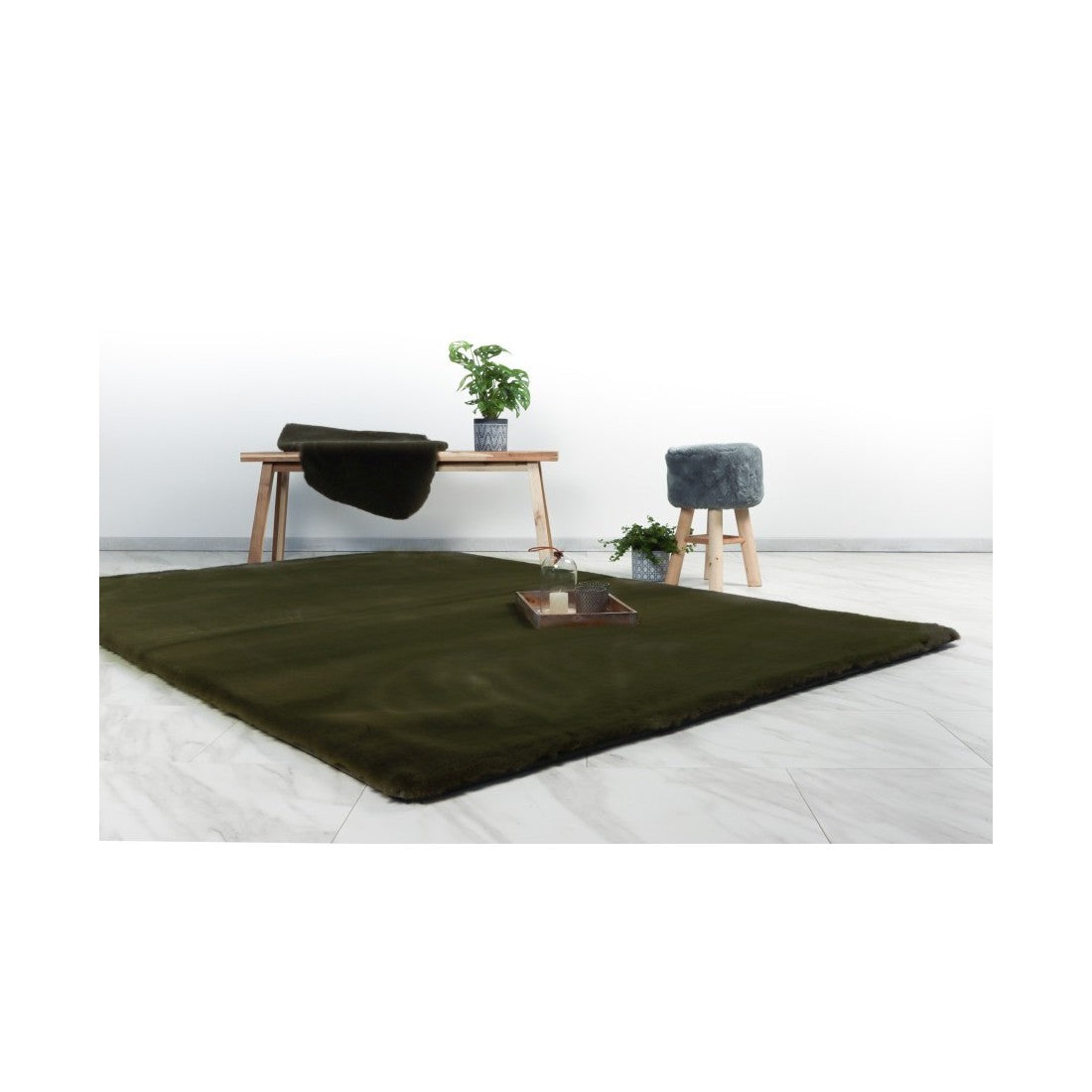 Tappeto 170x120cm, design H008N colore verde basilico - Comfort ed eleganza per il tuo interno