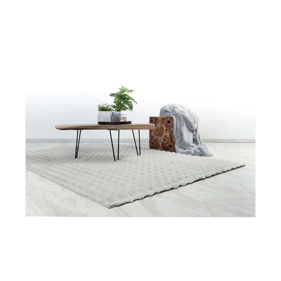 Tappeto 290x200cm, design H008Y colore argento - Comfort ed eleganza per il tuo interno