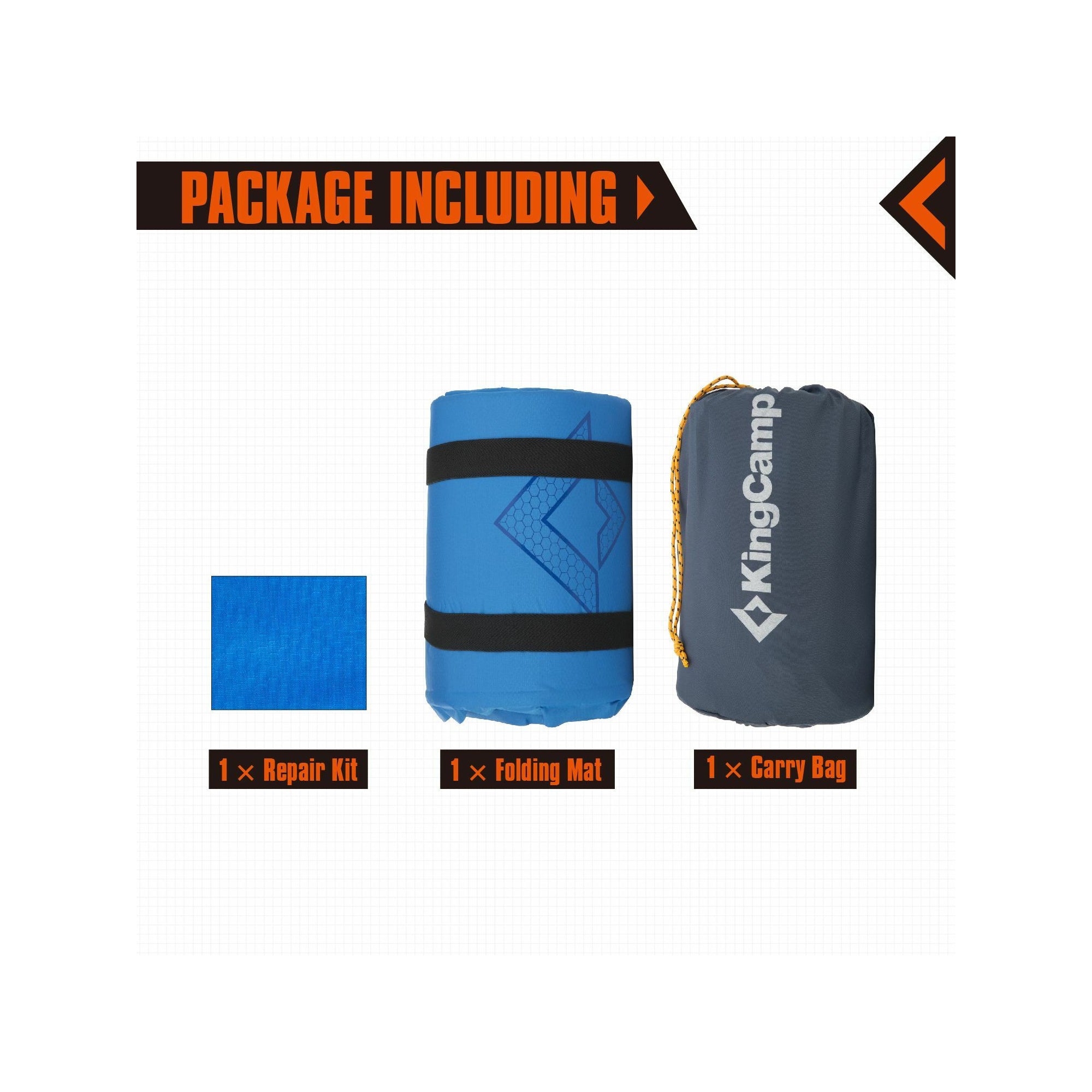 Tappeto da campeggio autogonfiante - Kingcamp - Blu - 183 x 51 cm