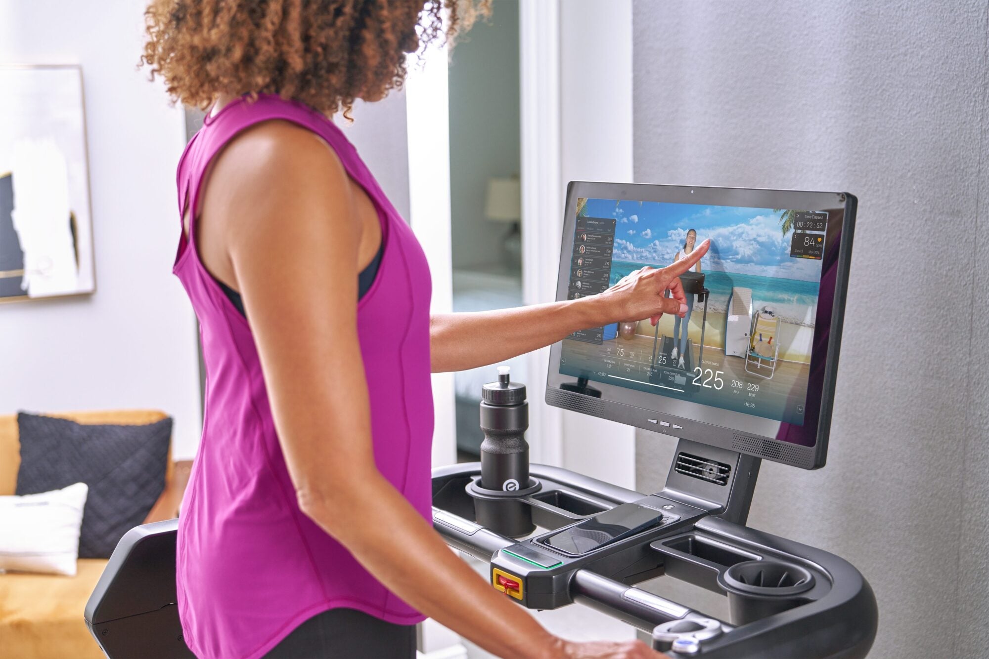 Tapis roulant pieghevole connesso - Modello STRIDE 8S-22 - ECHELON - Casa/Appartamento - Schermo girevole HD da 22 pollici