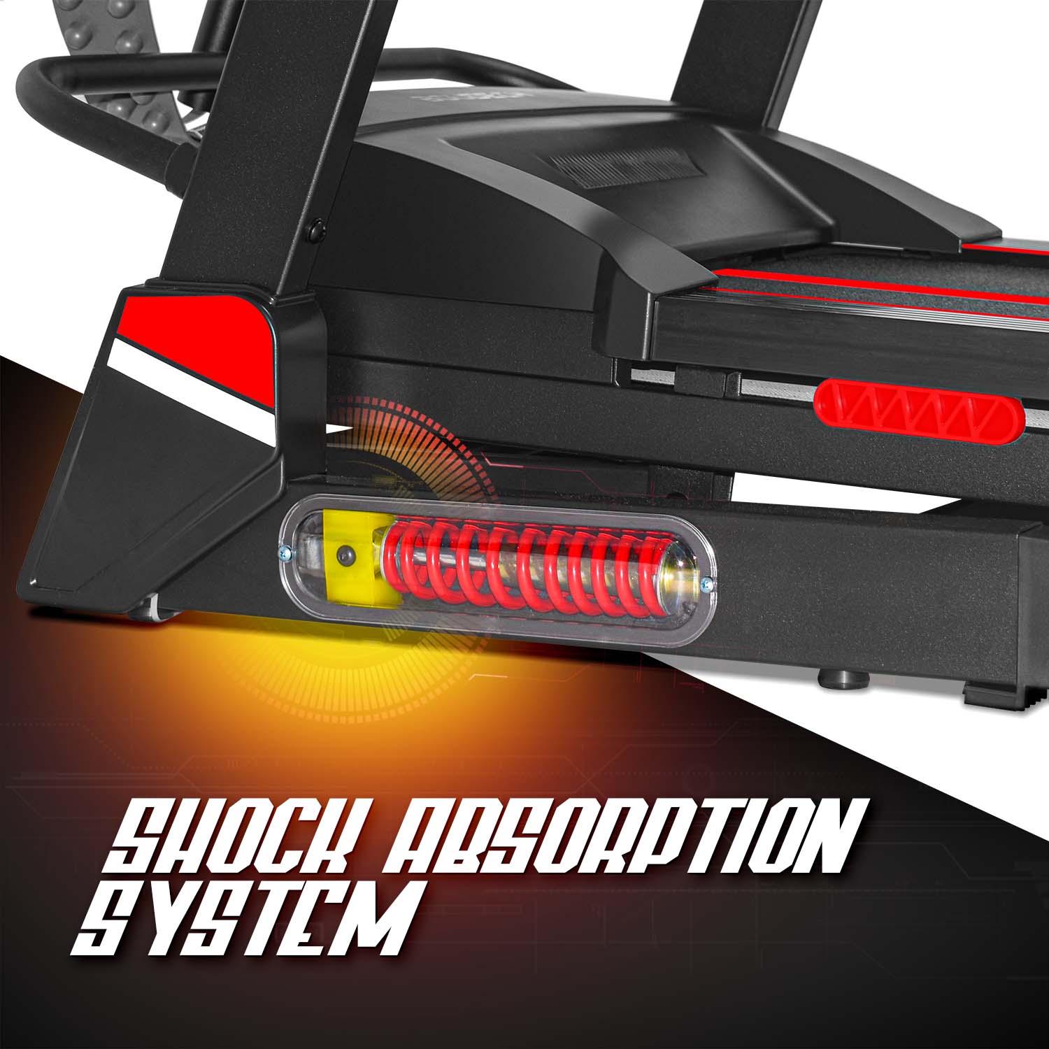 BOUDECH DYNAMIC 2200 - Tapis Roulant Elettrico Pieghevole 2200W inclinazione automatica sospensioni ammortizzate sistema autolubrificazione LCD supporto ipad bevande connessione bluetooth MP3 speakers incorporati app system cardiofrequenzimetro