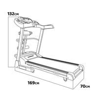 BOUDECH DYNAMIC 2200 - Tapis Roulant Elettrico Pieghevole 2200W inclinazione automatica sospensioni ammortizzate sistema autolubrificazione LCD supporto ipad bevande connessione bluetooth MP3 speakers incorporati app system cardiofrequenzimetro