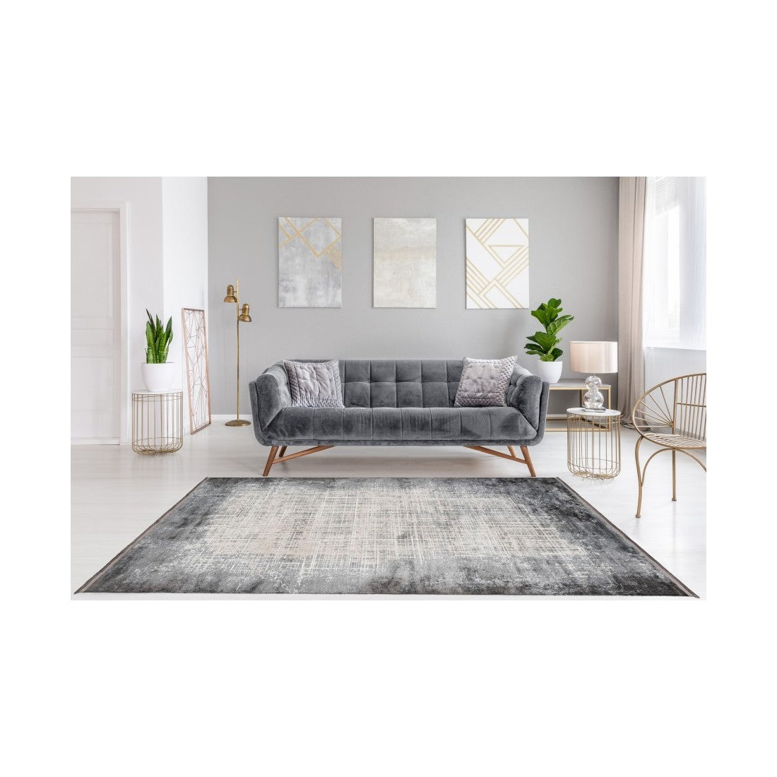 Tappeto 170x120cm, design E109E colore argento - Comfort ed eleganza per il tuo interno