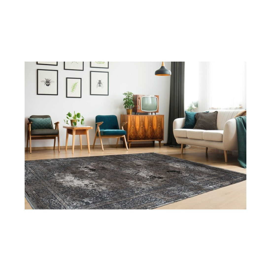 Tappeto 170x120cm, design E209E colore argento - Comfort ed eleganza per il tuo interno