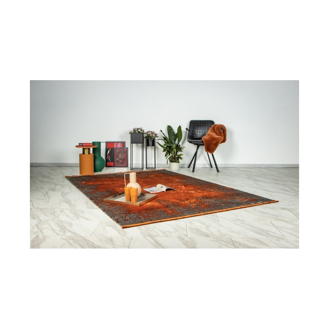 Tappeto 170x120cm, design E509E colore terracotta - Comfort ed eleganza per il tuo interno