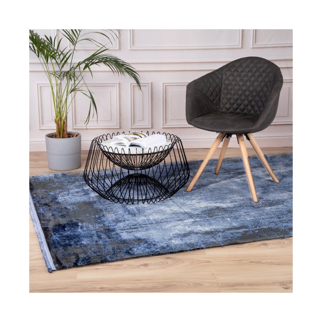 Tappeto 230x160cm, design E409E colore blu - Comfort ed eleganza per il tuo interno
