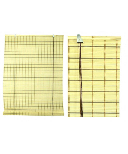 Tapparella midollino riga noce cm 120xh300x12