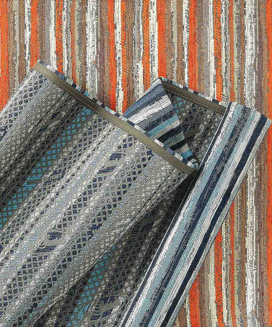 Tappeto passatoia moderno LAOS TORTORA disegno a righe multicolore, tappetino bagno ingresso multiuso lavabile antiscivolo cm.55x80