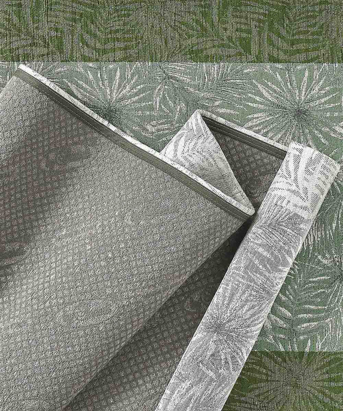 Tappeto passatoia moderno MALESIA VIOLA disegno giungla tropicale natura foglie felci, arredo cucina corridoio multiuso lavabile antiscivolo cm.55x115