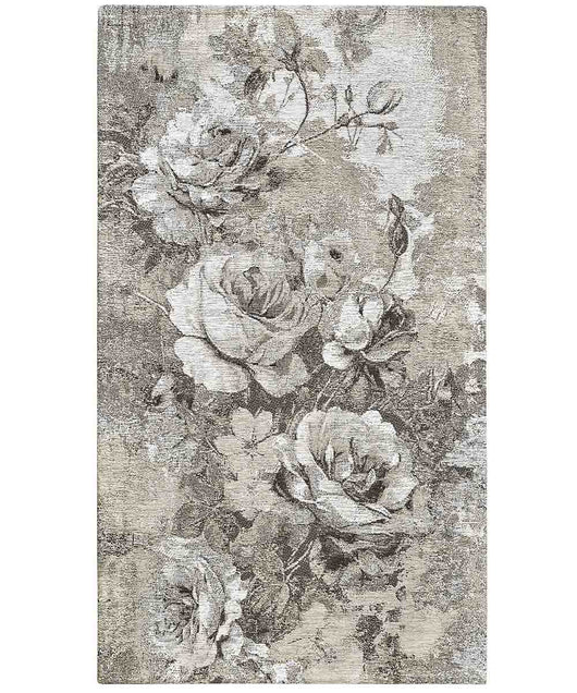 Tappeto Arredo ROSE TORTORA salotto soggiorno camera, disegno floreale giardino fiorito, multiuso lavabile antiscivolo cm.175x240