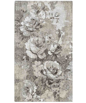 Tappeto passatoia ROSE TORTORA salotto soggiorno camera, disegno floreale giardino fiorito, multiuso lavabile antiscivolo cm.65x220 corsia
