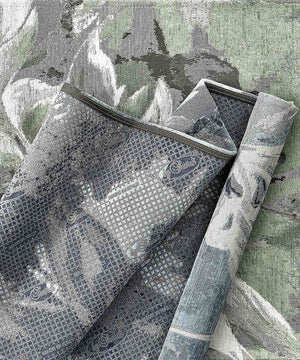 Tappeto Arredo VANILLA GRIGIO salotto soggiorno camera, disegno fiori vaniglia motivo floreale, multiuso lavabile antiscivolo cm.140x200