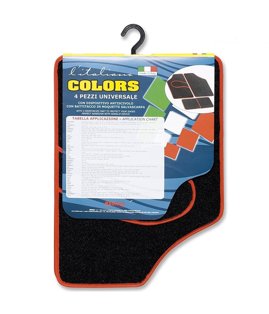 Tappetini Auto Moquette 4 Pezzi Antiscivolo Con Battitacco Salvascarpa         