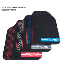 Tappetini Per Auto Universali Antiscivolo Set Tappeti 4pz. 3 Colori Racing         