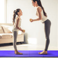 Tappetino da ginnastica pieghevoli 300x116x5cm con ganci e maniglia, Tappetino da ginnastica per arti marziali Porpora-Tappetini ginnastica e yoga