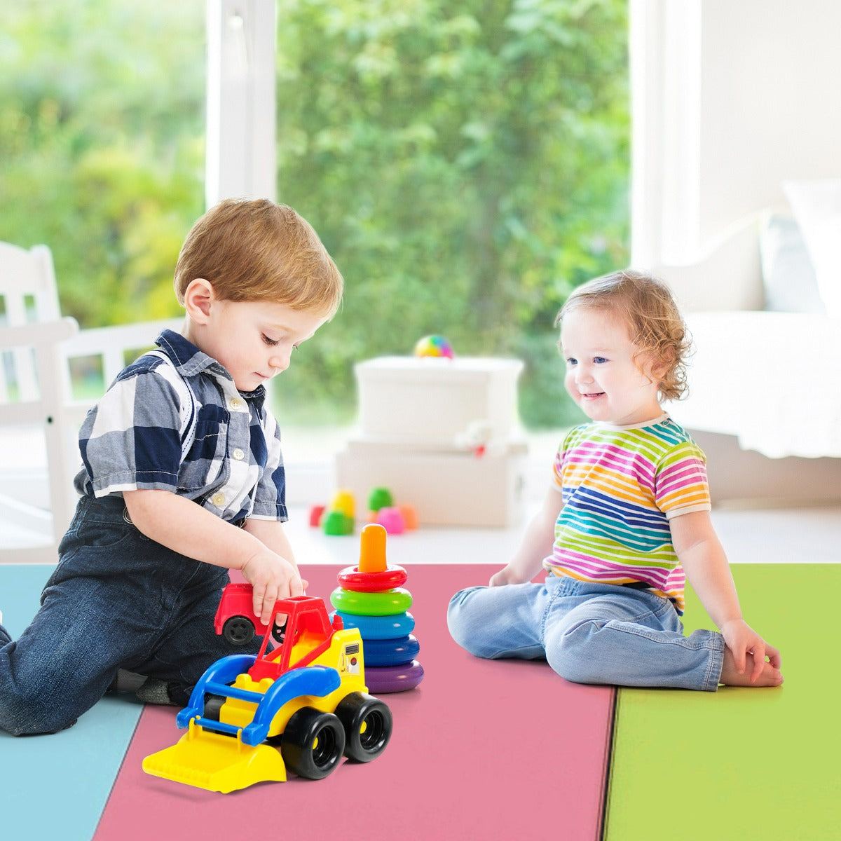 Tappetino spesso da ginnastica pieghevole a 5 pannelli, Tappetino per capriole per bambini portatile 201x75x3cm Colorato 1-Tappetini ginnastica e yoga