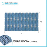 Tappetino antiscivolo doccia blu 40x73 cm in plastica Spring