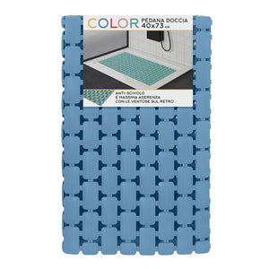 Tappetino antiscivolo doccia blu 40x73 cm in plastica Spring