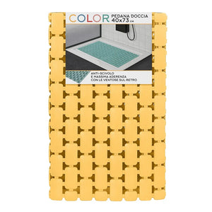 Tappetino antiscivolo doccia giallo 40x73 cm in plastica Spring