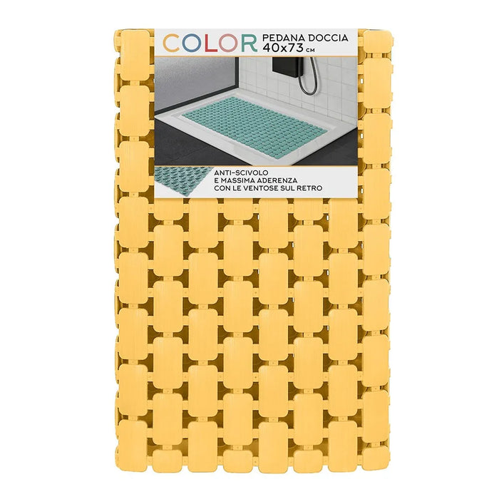 Tappetino antiscivolo doccia giallo 40x73 cm in plastica Spring