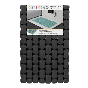 Tappetino antiscivolo doccia nero 40x73 cm in plastica Spring