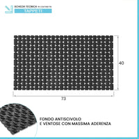 Tappetino antiscivolo doccia nero 40x73 cm in plastica Spring