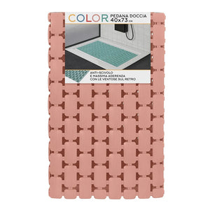 Tappetino antiscivolo doccia rosa 40x73 cm in plastica Spring