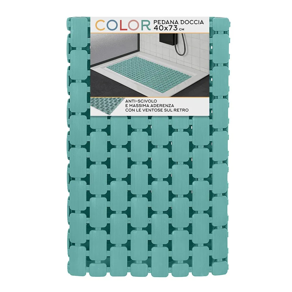 Tappetino antiscivolo doccia verde 40x73 cm in plastica Spring