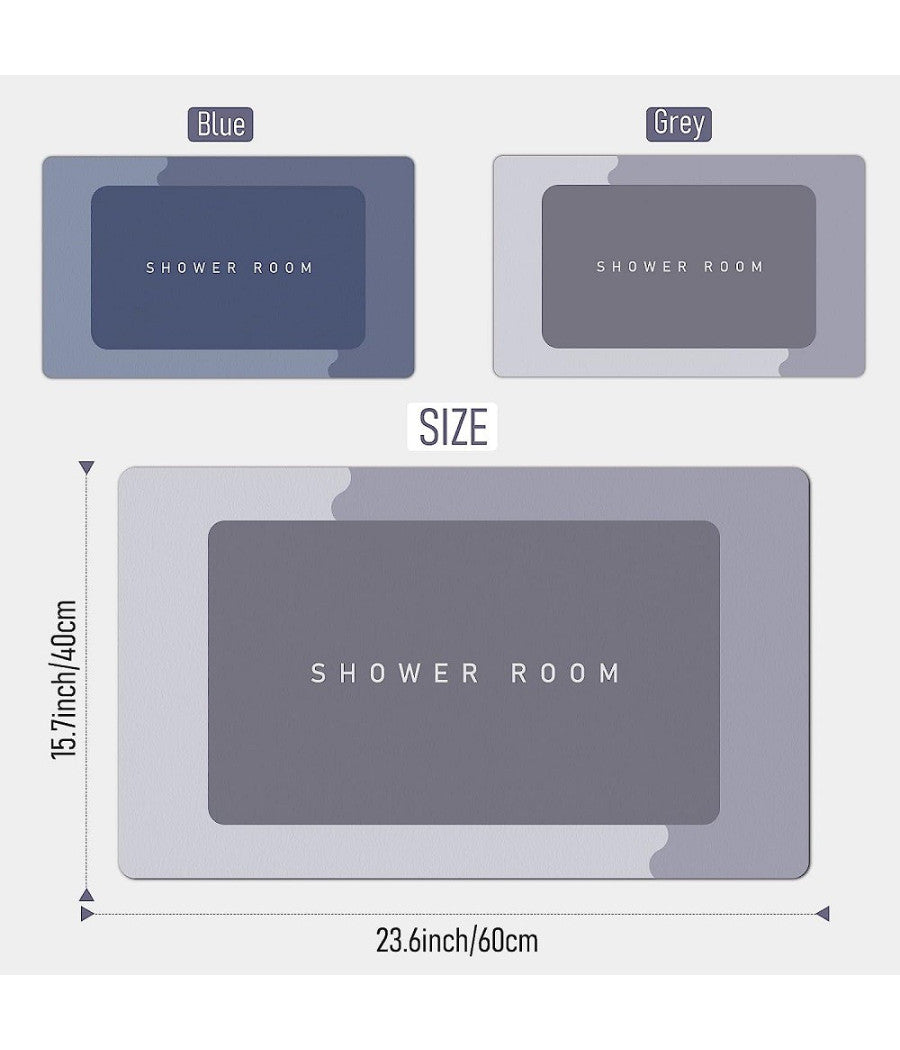 Tappetino Da Bagno Antiscivolo Assorbente Diatomite Casa Cucina Camera 40x60 Cm         