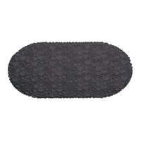 Tappetino doccia antiscivolo nero in gomma ovale con ventose