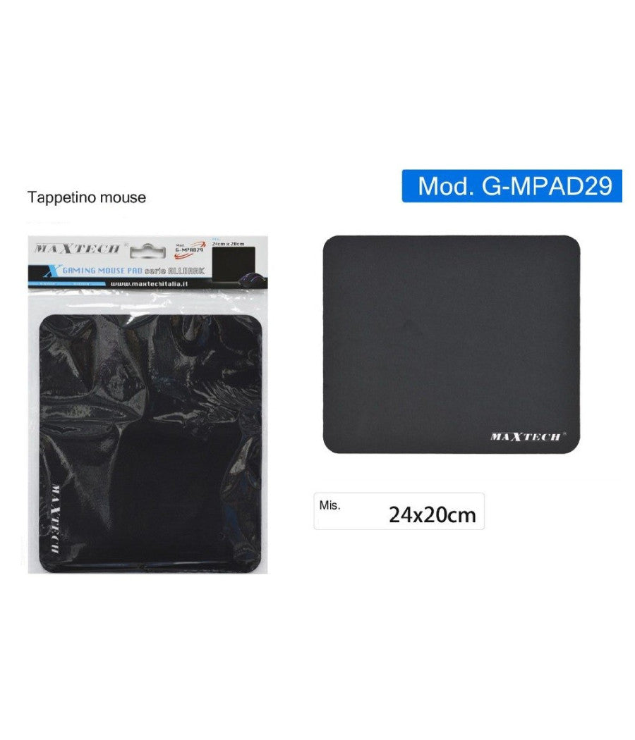 Tappetino Gaming Mouse Pad Nero Da Gioco Tappeto Antiscivolo Per Pc G-mpad29         