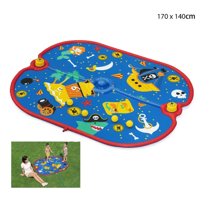 Trade Shop - Tappetino Gonfiabile Pirata Spruzzi Pirate Paraside 170x140cm +2 Anni Giardino 52725 -