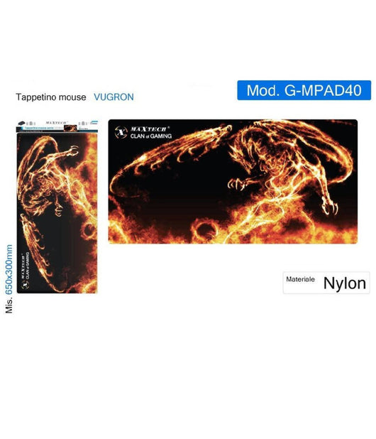 Tappetino Mouse Game Pad Tappeto Laptop Gaming Scrivania Poggiapolso G-mpad40         