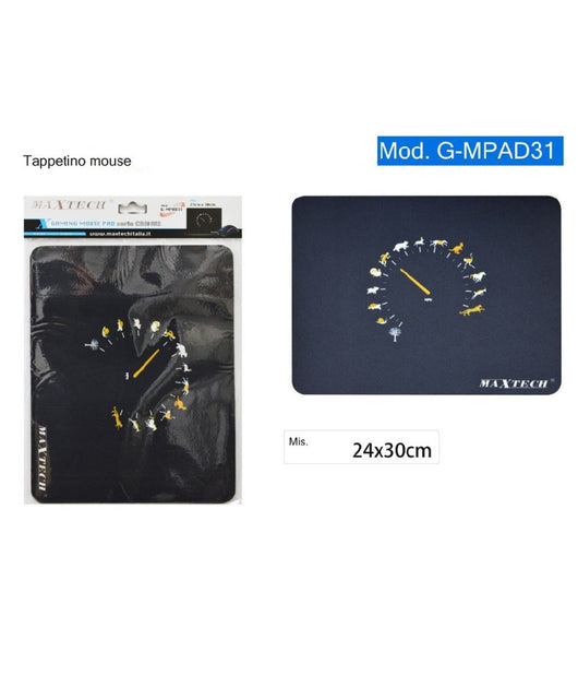 Tappetino Mouse Pad Gaming Tappeto Per Pc Cronometro Velocita' Animali G-mpad31         