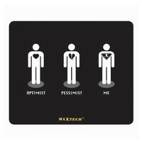 Tappetino Mouse Pad Tappeto Poggiapolso Gaming Pessimista Ottimista Pc Maxtech G-mpad12         