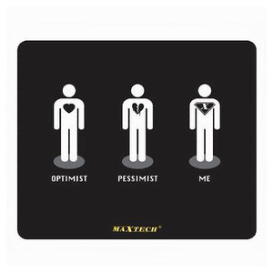Tappetino Mouse Pad Tappeto Poggiapolso Gaming Pessimista Ottimista Pc Maxtech G-mpad12         